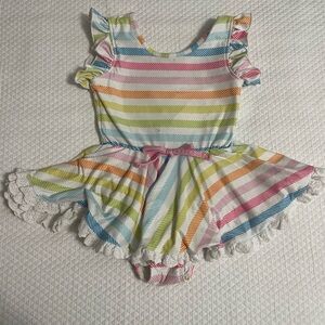 Cheeky Plum Vibrant Striped Girls Leotard